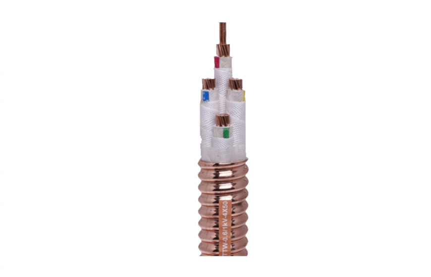 Mica tape mineral insulated corrugated copper sheathed cable