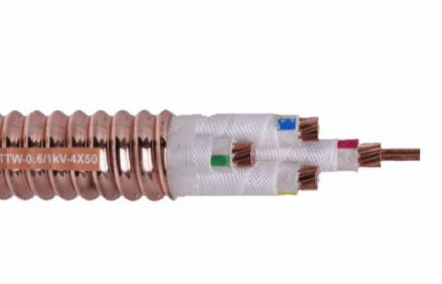 Mica tape mineral insulated corrugated copper sheathed cable